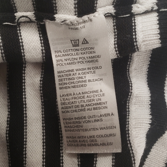 Black & White Stripe Knit Sweater Top - Picture 9 of 9